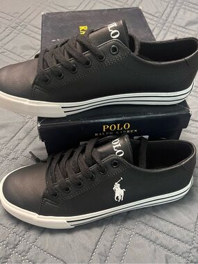 Polo by Ralph Lauren Black and White Low-Top Sneakers